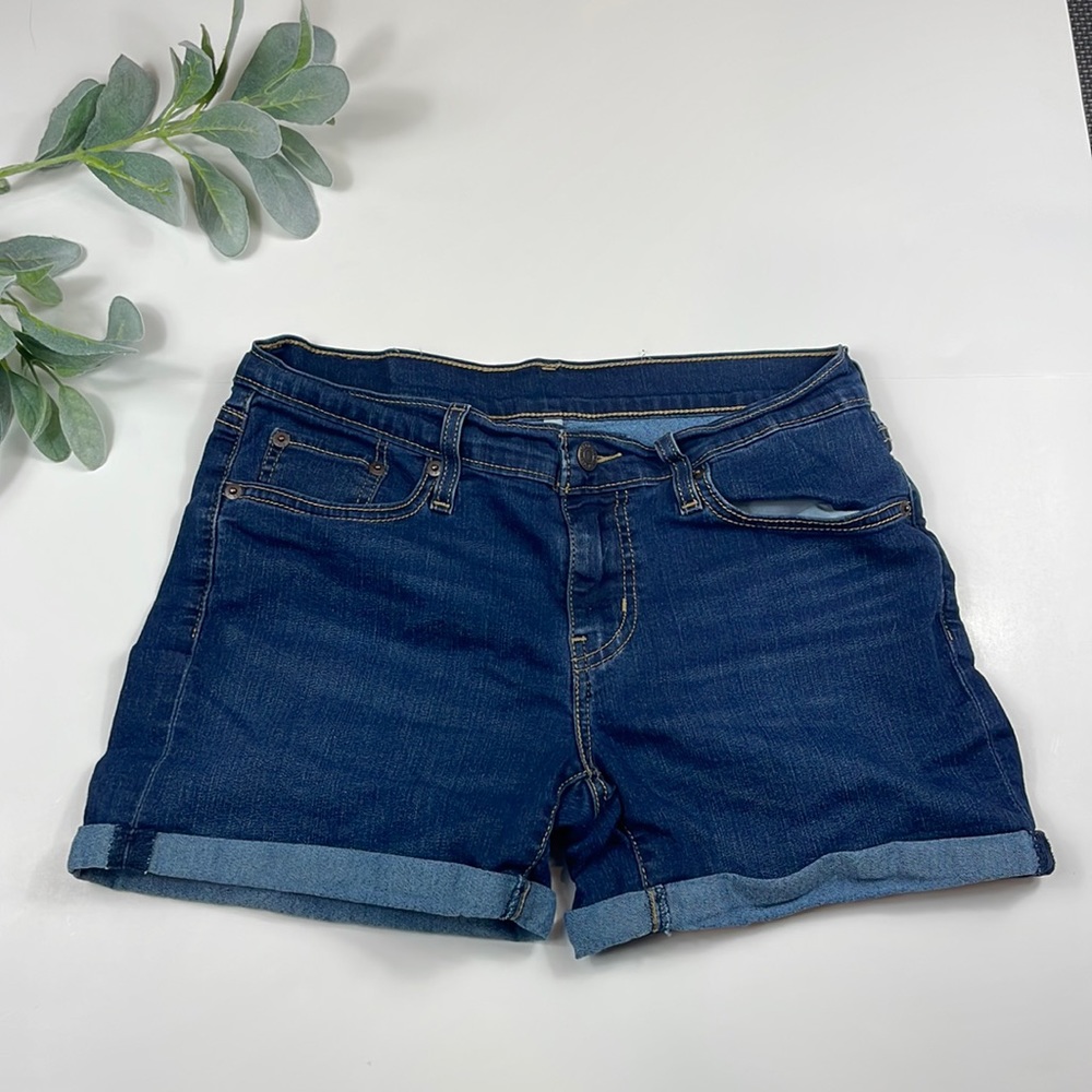 Levi's Classic Blue Jean Shorts Rolled Hem